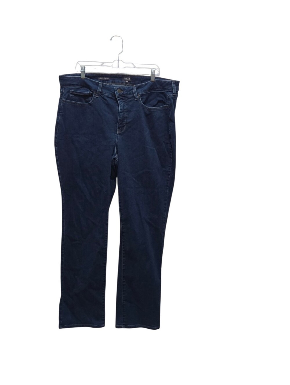 NYDJ Marilyn Straight Jeans 20W Quinn Blue Lift Tuck Stretch Denim Plus Size
